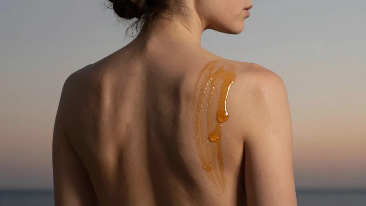 Porovnání před a po medové masáži: hladká a zářivá kůže po terapii.