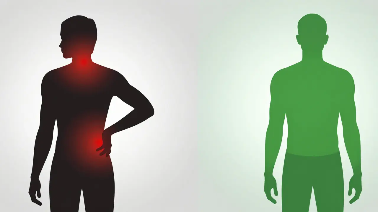 Ilustrace zlepšení držení těla po rehabilitaci